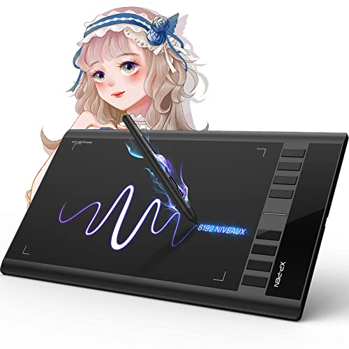 XP-Pen Star03V2 12 Inch Graphic Tablet with Passive Stylus 8192 Levels and 8 Shortcuts Pallette Digital Drawing - Compatible with Windows Mac Chromebook