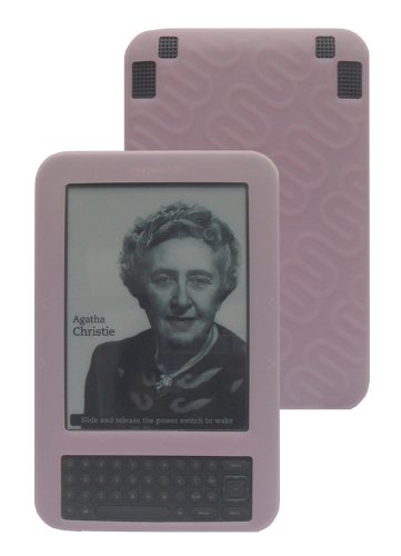 BIRUGEAR Pink Silicone Skin Soft Cover Case for Amazon Kindle 3,kindle keyboard