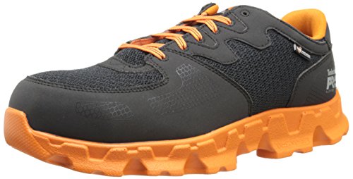 UPC 887974334610, Timberland PRO Men&#39;s Powertrain Alloy Toe EH Industrial Shoe,Black/Pro Orange Microfiber And Textile,11.5 W US