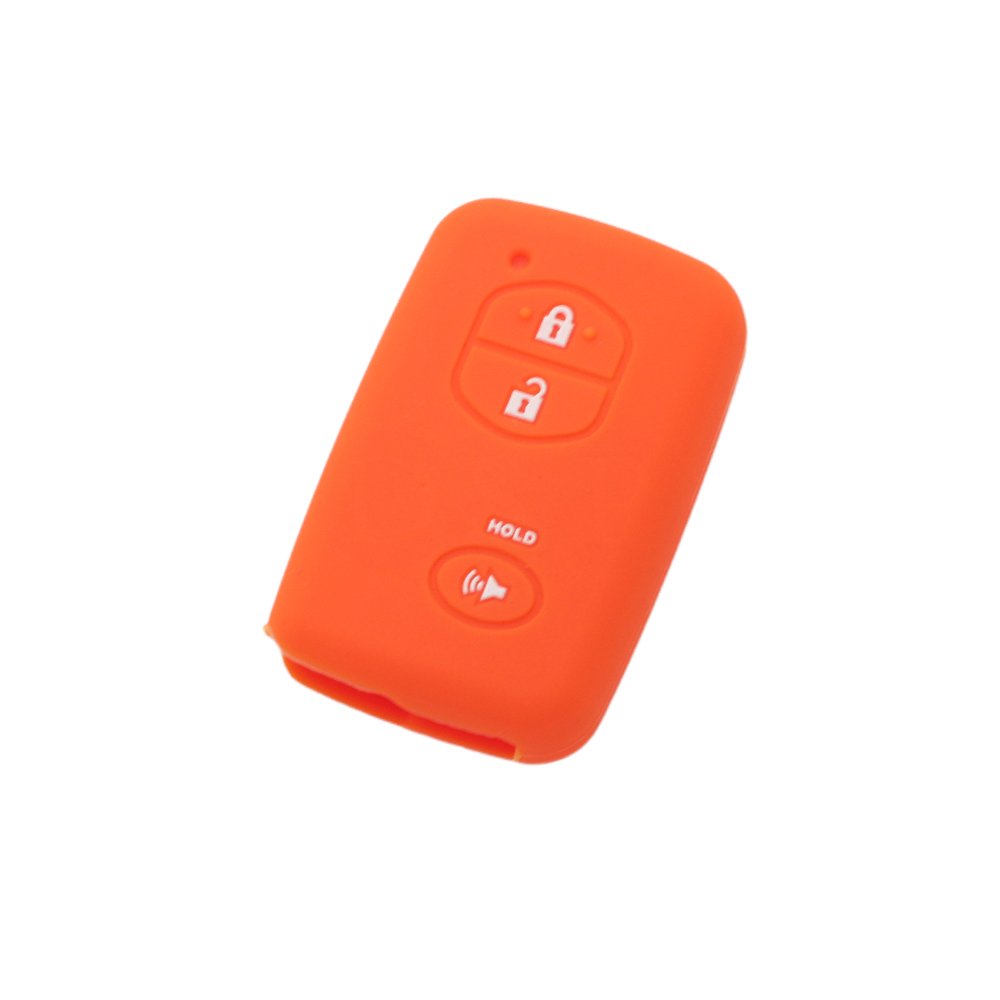 BROVACS Silicone Cover Protector Case Holder Skin Jacket Compatible with TOYOTA 3 Button Smart Remote Key Fob CV2404 Orange
