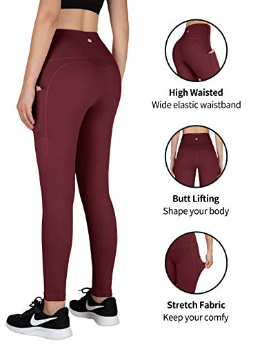 ESPIDOO Yoga Pants for Women High Waist Yoga with Pockets Sports Leggings M