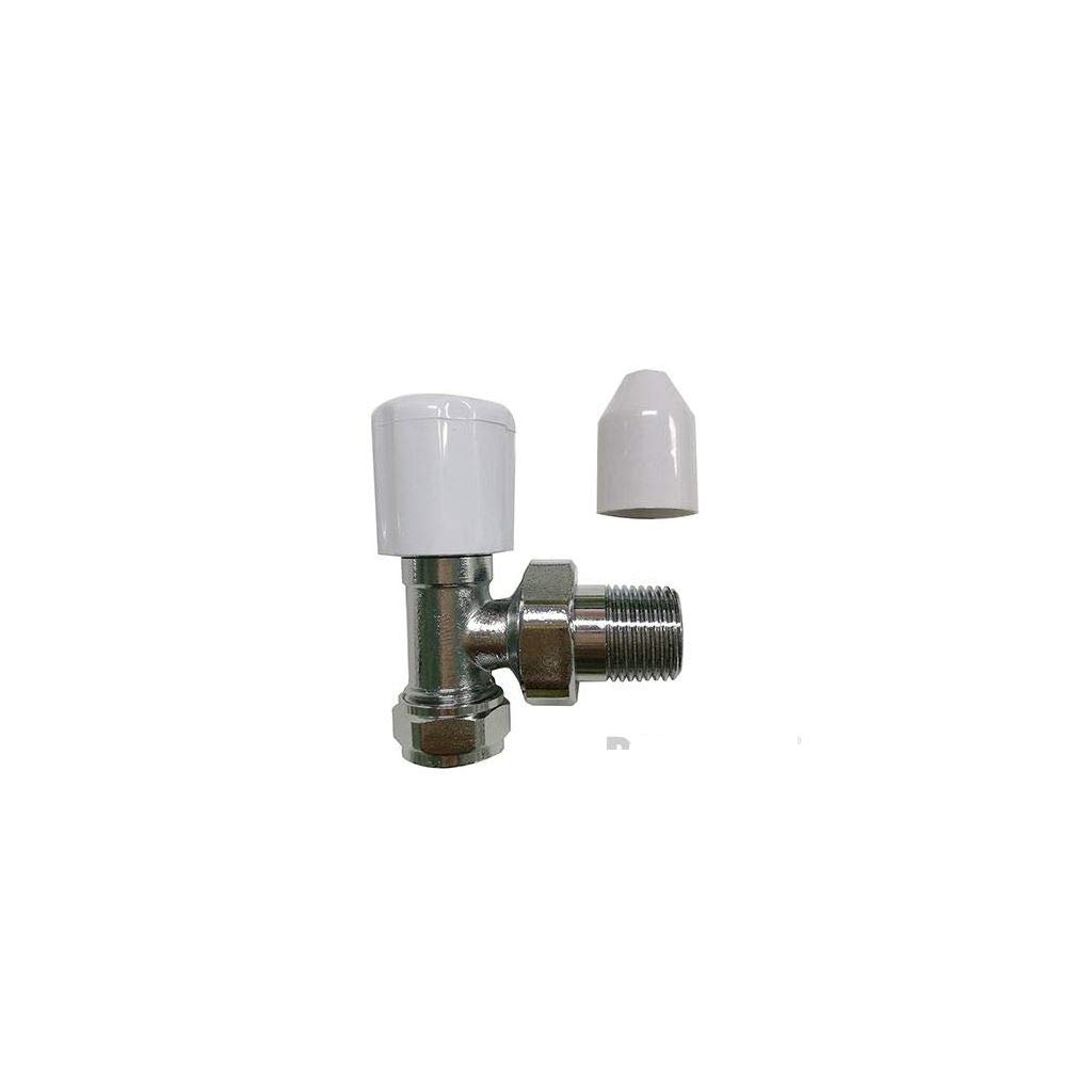 Plumbob 845290 Chrome-Plated Angled Radiator Valve, White/Silver