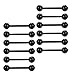 FUNRUN 12PCS 14G Flexible Acrylic Tongue Rings for Guys Body Jewelry Piercing Retainer Black
