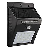 Solar Lights 20 LED Solar Powered Lights, Solar Panel Motion Sensor Lamp Security Lighting, Landscape Path Lights for Wall Door Entrance Pathways Patios Garden (1Pack, 20 LED)