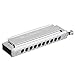 Harmonica, Chromatic Harmonica 10 Hole with 40 Tone, Swan Silver Harmonica Key of C, Harmonica with Case for Playing and Performance. Mugig MCH-1.