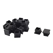 uxcell Plastic Furniture Table Legs Protecting Square Tube Inserts Caps 19mm x 19mm 20pcs Black