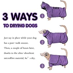 Dozca Dogs Bathrobe Super Absorbent Microfibre Dog