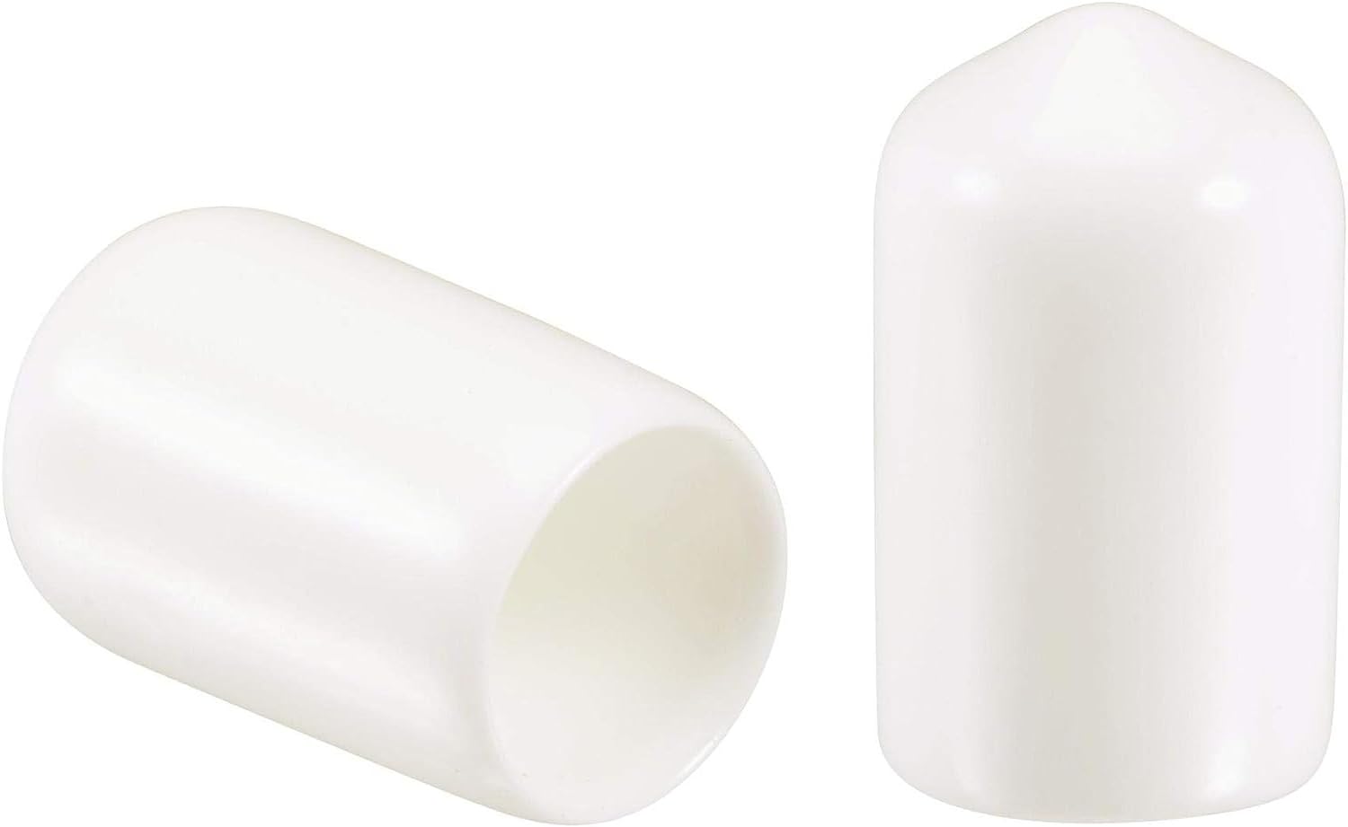 MACHSWON 10mm Rubber End Caps Vinyl Round End Cap Cover End Safety Cover,White,50pcs