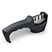 ISSIKI Cutlery Knife Sharpener, 3-Stage Sharpening System, Sharpens Ceramic & Steel, Safety Conscious Handle, Black