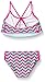 Kanu Surf Girls' Alania Flounce Bikini Beach Sport 2 Piece Swimsuit, Alexa Pink Chevron, 6