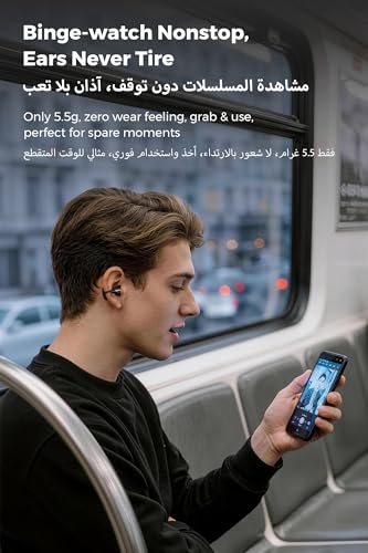 SOUNDPEATS Clip1 Open Ear Earbuds, Premium Dolby Audio & Hi-Res Clip on Headphones, Bluetooth 5.4 Wireless Earphones with AI ENC Noise Cancellation, LDAC, 40H Playtime, IPX5, Fast Charging