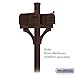 Salsbury Industries 4872BRZ Deluxe Mailbox Post 2 Sided for Mailboxes, In-Ground Mounted, Bronze