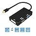 ABLEWE Mini DisplayPort to HDMI VGA DVI Adapter, 4K Mini DP Thunderbolt 3 in 1 Adapter Video Display Converter for MacBook Air Microsoft Surface Pro 3/4 Surface Book ThinkPad Google Chromebook