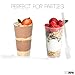Ilyapa 3oz Plastic Dessert Cups - 50 Pack Mini Dessert Cups with Spoons - Clear Reusable Small Appetizer Cup for Cheesecake Shooters, Chocolate Mousse, Parfait - Party and Catering Supplies - Round