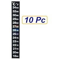 SUKRAGRAHA Traditional Stick-on Digital Temperature Thermometer Strip Degree Celsius and Fahrenheit System Display 10 pc Black