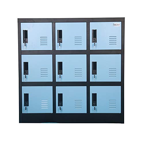 Small Office Storage Locker Cabinet Organizer for Employee,School Locker for Kids Mini Size (Blue, W9D)
