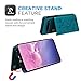 SUPWALL Compatible with Galaxy S10 Case Wallet, Case with Card Holder Embossed Butterfly Slim Folio Leather Cover Shockproof Kickstand with Credit Card Slot Protective Skin for Galaxy S10, Blue