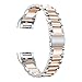 Oitom Stainless Steel Bands Compatilbe with Charge 2,Premium Stainless Steel SS Metal Replacement Watch Band Strap for Smart Fitness Watch(Silver/Rose Gold)