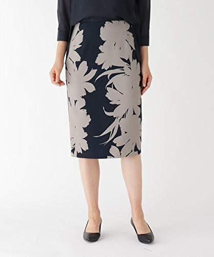 Amazon モディファイ ミモレスカート コネクトフラワーミモレタイトスカート レディース ネイビー 193 40 M ミセス スカート 通販