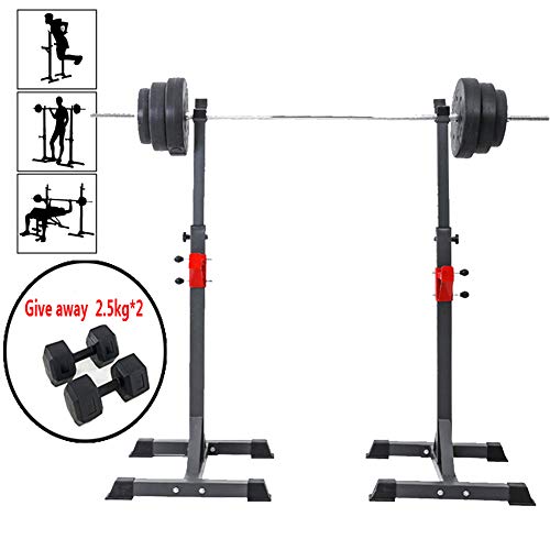 2pcs Adjustable Rack Standard Barbell Squat Steel Stands Free
