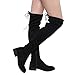 BETANI FD00 Women's Block Heel Drawstring Stretchy Over The Knee Boots