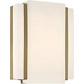 Minka Lavery 224-695-L Tanzac LED Wall Sconce, 1-Light, 20 Total Watts, 8-in H x 10-in W, Soft Brass