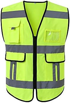 Lantra Besa Women Men Hi Vis Jacket Safety Vest for Sport Jogging Motorcycle Bicycle Cycling Zip Up Multiple Pockets High Visibility AR0014