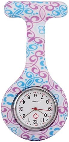 Floral Nurse Clip-on Fob Brooch Pocket Watch for Women Girl #15