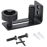 Homode Barn Door Floor Guide - Wall Mount Powder Coated Adjustable Barn Door Bottom Guide | Hardware | Black | Stay Roller | Flush to Floor (8 Setup Options)