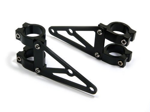 Alchemy Parts Pair of Black CNC Machined Headlight Brackets/Fork Clamps for Motorcycle Motorbike Trike (50-51mm)