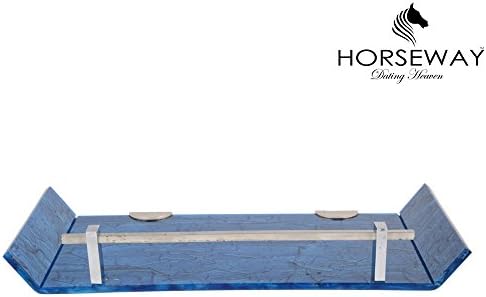 Horseway Stylish Blue Marble Designed Acrylic Wall Shelf (Size: 12 x 5 Inch)
