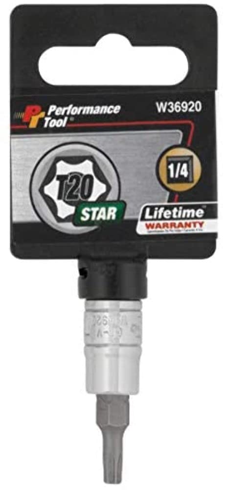 PERFORMANCE TOOL W36920 1/4" Drive T-20 Tamper Resistant