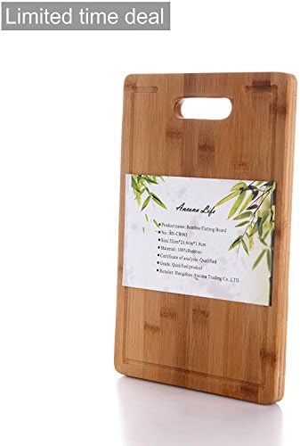 Ancona life Extra Large Bamboo Cutting Board - Thick Strong Bamboo Wood Cutting Board with Drip Groove by Premium Bamboo( 32cm X 21.6cm x1.8com)