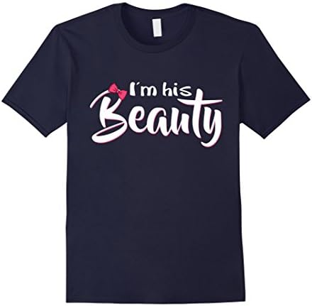 Men's I'm His Beauty Matching Couple T Shirts XL Navy