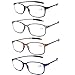 AQWANO 4 Pack Computer Reading Glasses Men Women Blue Light Blocking, Lightweight TR90 Flexible Frame Readers Glasses Anti Glare, 1.5