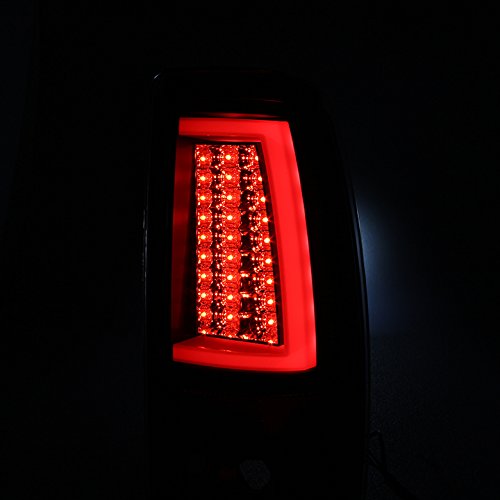2003-2006 Silverado/Sierra Mystery Blk Smoke LED Tail Lights w/ Fiber Optic Tube Pair L+R 2004 2005