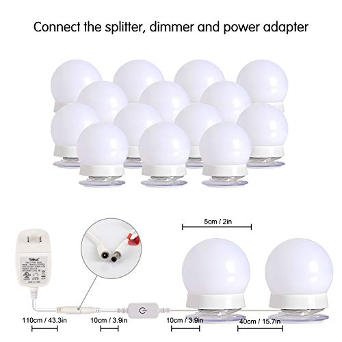 Brightown Hollywood Led Vanity Lights Strip Kit, with 14 Dimmable Light