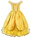 JerrisApparel Princess Belle Costume Deluxe Party Fancy Dress Up for Girls (5 Years, Yellow One)