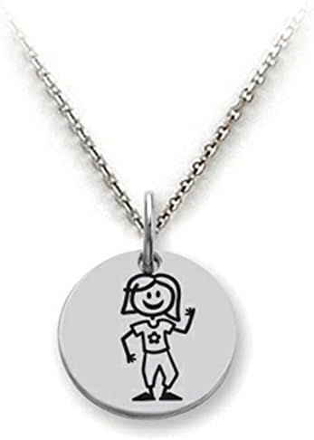 Family Values Sterling Silver Mom with Plants Disc Pendant Necklace Chain Included