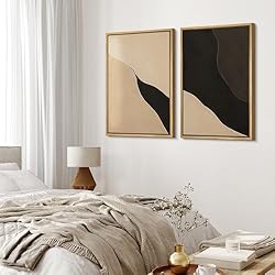 MUDECOR Framed Canvas Print Wall Art Set Black and