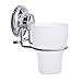 HASKO accessories - Vacuum Suction Cup Toothbrush Holder - Strong Stainless Steel Toothpaste and Razor Holder for Bathroom & Kitchen - Can be Mounted on Clean Flat Smooth Surface - (Chrome)