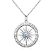 DAOCHONG Sterling Silver Compass Celtic Pendant Necklace Gift Jewelry for Women (E)