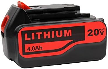 4000mAh LBXR20 Replacement Battery for Black &amp; Decker LB2X4020 LB2X4020-OPE LBXR20-OPE LB20 LBX20 LBX4020 LBXR2020-OPE LDX120 LSW20 LHT2220 LST220 LLP120 LPHT120 LCS120 Cordless Power Tools 20V