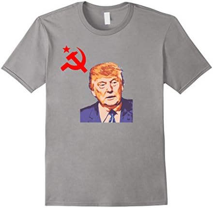 Men's USSR. Hammer and sickle, Trump T-shirt Large Slate