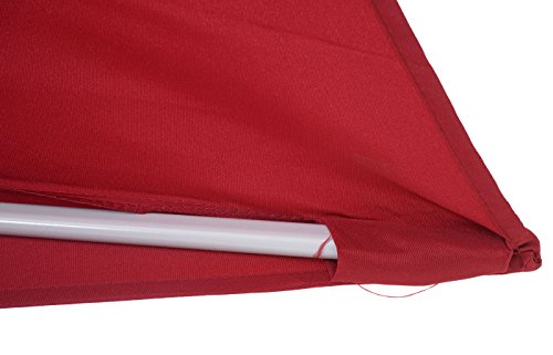 Mendler Sonnenschirm halbrund Parla, Halbschirm Balkonschirm, UV 50+ Polyester/Stahl 3kg - 270cm bordeaux mit Ständer – Bild 8