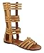 Girls Fashion Kid's Knee High Flat Greek Roman Shoes Gladiator Thong Sandals