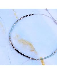 KELITCH - Pulsera de cuerda fina de amistad hecha a mano con cuentas de semillas japonesas ajustables para mujeres y niñas