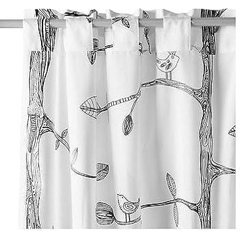 Amazon Com Brightmaison Pair Of Tree And Bird Pattern Curtains