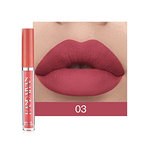 LANGMAN Lip Gloss Set, 6PCS Nude Liquid Lipstick Moisturizer Smooth, Waterproof with Clear Lip Gloss for Women (A)