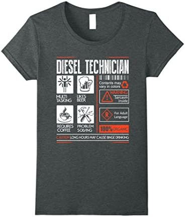Women's Diesel Technician T-Shirt Medium Dark Heather